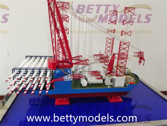 Offshore wind turbine hoisting platform scale models